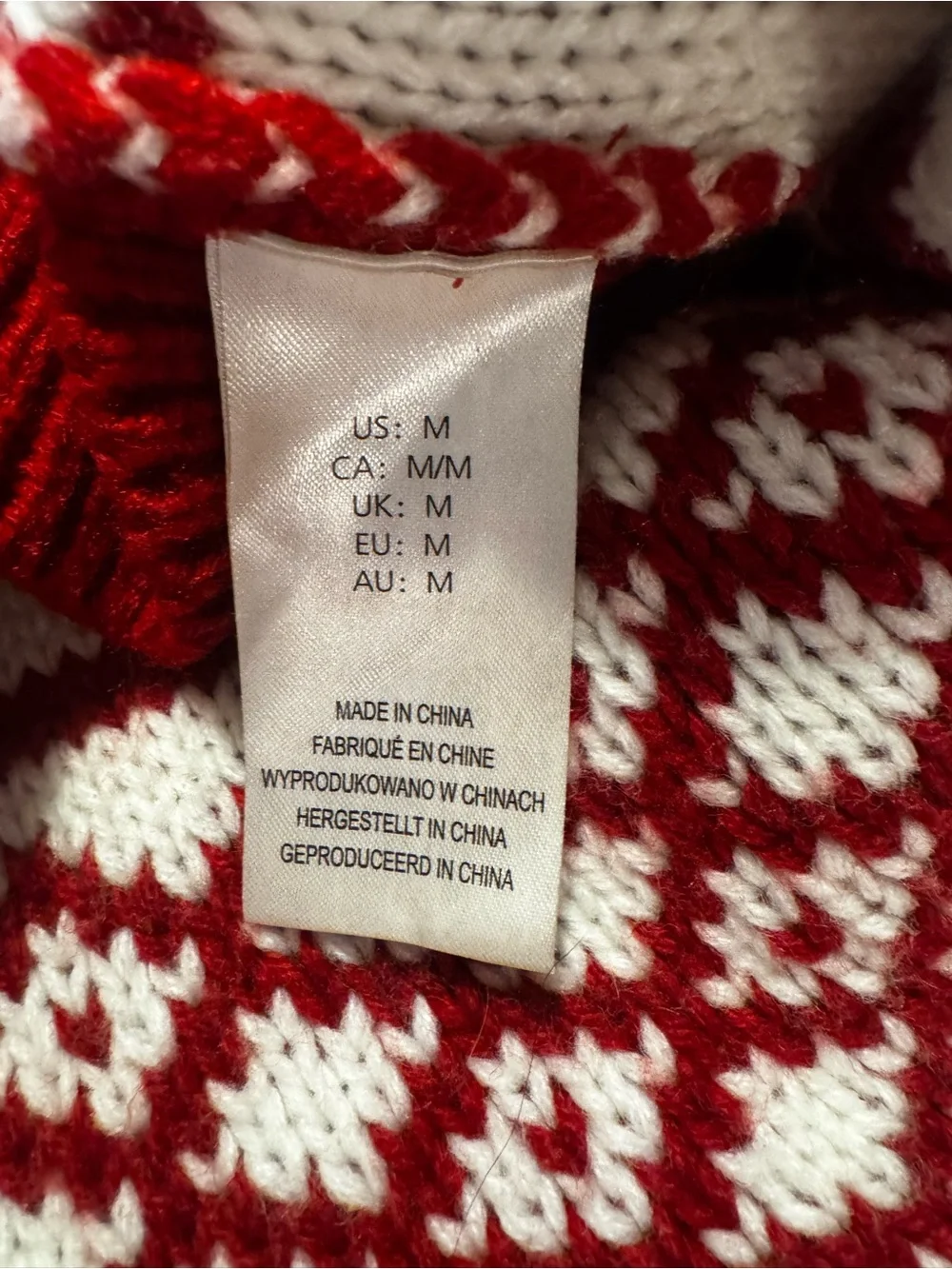Red and Cream Fair Isle Reindeer Knit Pet Sweater